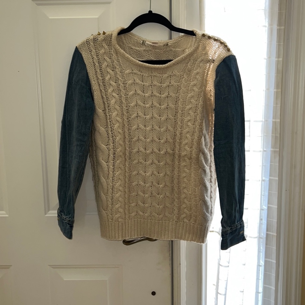 Chelsea and violet mixed media sweater